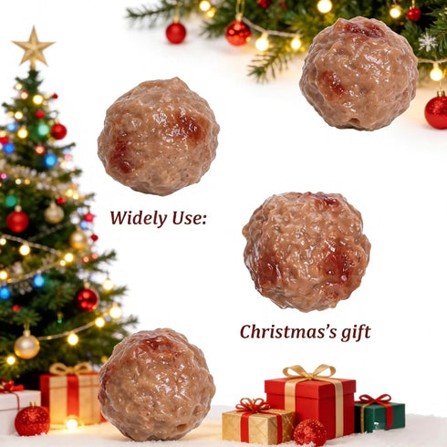 VOSCHOIX 16Pcs Realistic Artificial Meatballs, Simulated Beef Balls Beef Meatball Restaurant Prop PVC Realistic Food