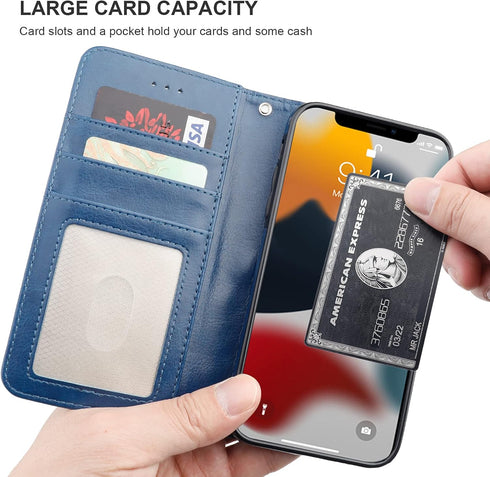 Bocasal Detachable Wallet Case for iPhone 13 Pro Max - RFID Blocking Card Slots, Premium PU Leather Magnetic Cover