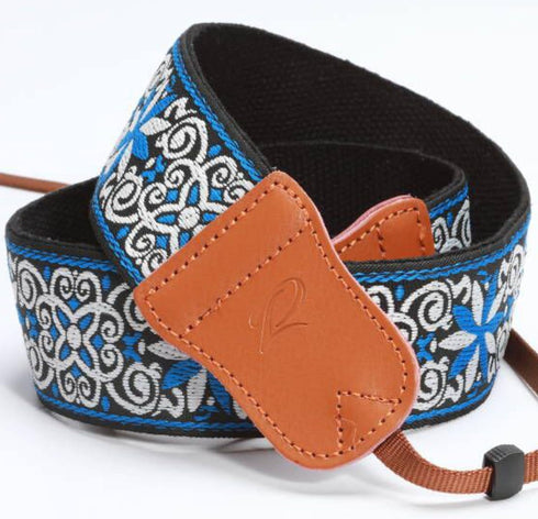 Padwa Lifestyle Camera Strap - 2" Cowhide Leather Head Ends Cotton Straps for Photographers, Adjustable Neck & Crossbody