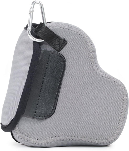 MegaGear "Ultra Light" Neoprene Camera Case Bag with Carabiner for Panasonic Lumix DMC-FZ300 - Grey