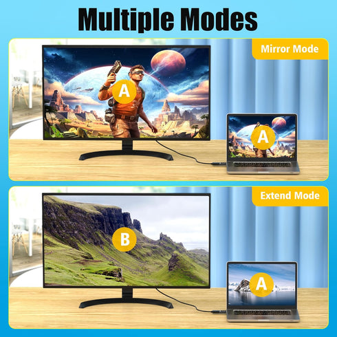 AGVEE 2 Pack 4K@30HZ 2K@60HZ 1080P@120HZ Display Port to HDMI Adapter, Alloy Shell DP Displayport PC to HDMI Display