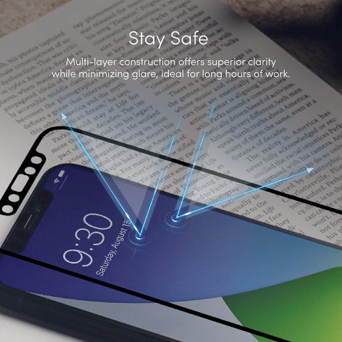 Moshi iVisor AG Matte Screen Protector for iPhone 12 Mini, Edge-to-Edge, Anti-glare, Easy Install, Bubble-proof (5.4")