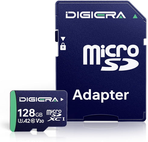 DIGIERA 128GB CT100 microSDXC UHS-I Memory Card with Adapter - up to 100MB/s,