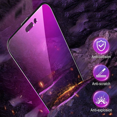 Compatible with iPhone 15 Pro Privacy Screen Protector, 28 Degree Anti Spy 2 Pack Gradient Colorful Anti-Blue Light