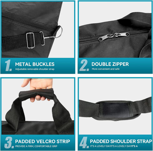 48" Long Tripod Carrying Bag for Speaker and Light Stands, Mic/Microphone Poles - with Adjustable Shoulder Strap, Heavy