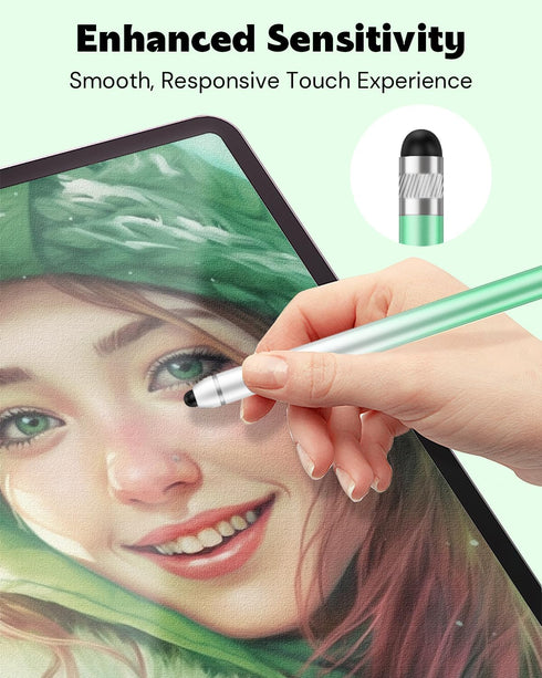 Stylus Pen for Touchscreen, Dual-end High Sensitivity Capacitive Stylus Pen for iPhone/iPad/Android, 2 Pack