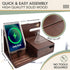 Nightstand Organizer- Bedside Docking Station for Men- Unique Gifts for Husband, Father or Dad from Wife, Son
