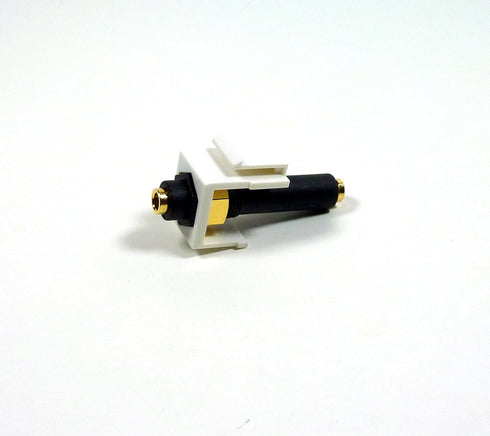 3.5mm Keystone Snap-in Stereo Jack, White Female Modular Coupler for Wall Plate