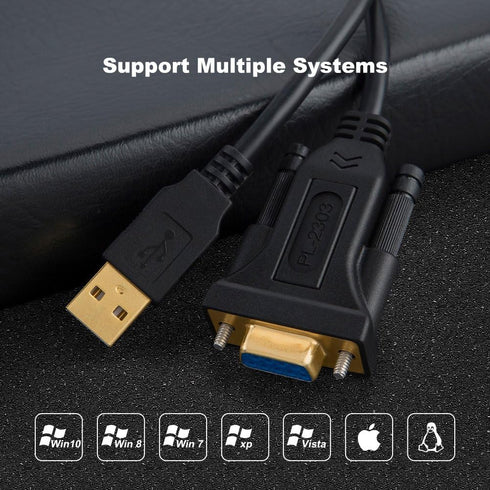 CableCreation USB to RS232 Adapter with PL2303 Chip, 3.3 FT USB 2.0 to RS232 Female DB9 Serial Converter Cable
