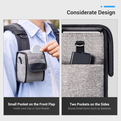 JJC Portable Travel Camera Case Pouch with Strap for Fuji Fujifilm X100VI, Ricoh GR IIIx, Sony A6700, Nikon Z30 & More