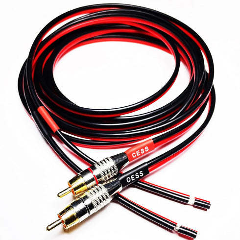 CESS-064-6f Speaker Cables to RCA Plugs Adapter - 2-Channel, 6 Feet