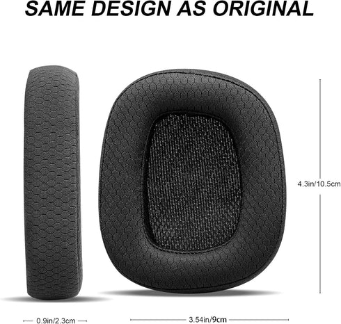 Replacement Ear Pads for Logitech G533 G633 G935, GVOEARS Ear Cushions Compatible with Logitech Headphones (Black)