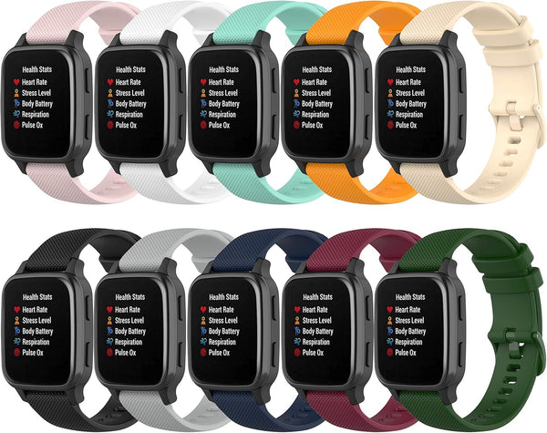 Band for Garmin Venu Sq 2/Music, Soft Silicone Replacement Watch Band for Garmin Venu 2 Plus (No Tracker)