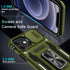 DEERLAMN iPhone 12/12 Pro Case - Olive Green, Military Grade Shockproof, Slide Camera Cover & 2 Screen Protectors.