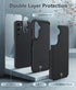 FNTCASE Samsung Galaxy S24 Case: Rugged Dual Layer, Shockproof, Non-Slip, Military Drop Protection, 6.2" Black Matte -