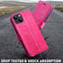 MONASAY Wallet Case for iPhone 15 5G, 6.1-inch, Flip Folio Leather Cover with Credit Card Holder, Hot-Pink [Glass