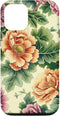 Kale Flower Pattern Merch iPhone 15 Kale Flower Pattern Graphic Case