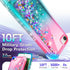 NGB iPhone SE (3rd 2022 & 2nd Gen 2020)/iPhone 8/7/6/6S Case, Pink/Aqua Glitter Liquid Cover with Screen Protector &