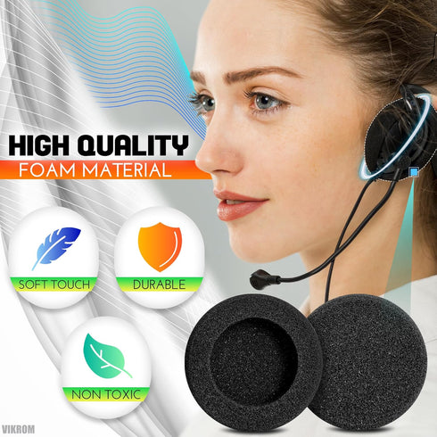 Headphone Ear Covers 60mm - 3 Pairs Replacement Ear Pads, Memory Foam Earbud Tips