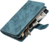 Jaorty Wallet Case for iPhone XR, Magnetic Leather Cover with 9 Card Slots, Wrist Strap, Stand Feature, Blue