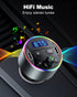 Dual PD 40W Type-C USB Car Charger, Bluetooth 5.3 FM Transmitter for Car with Microphone & HiFi Sound MP3 Music Player