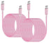 Awnuwuy 15ft Pink USB-C to USB-C Cable (2-Pack) - 60W Fast Charging, Compatible with iPhone 15 Pro Max, iPad Pro,