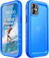 Cozycase iPhone 12 Mini Waterproof Case, Full Body Rugged Dustproof Shockproof with Built-in Screen Protector, Blue