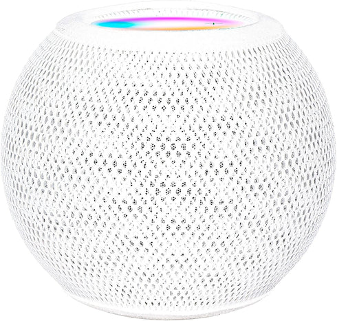Homepod Mini Speaker Dust Cover, Mesh Speaker Cloth Smart Cover with Charging Hole, High-Grade Nylon (White-1Pcs)