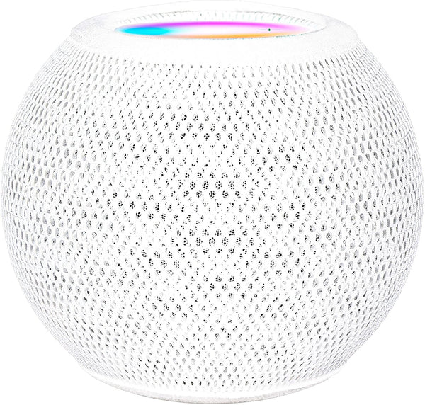 Homepod Mini Speaker Dust Cover, Mesh Speaker Cloth Smart Cover with Charging Hole, High-Grade Nylon (White-1Pcs)
