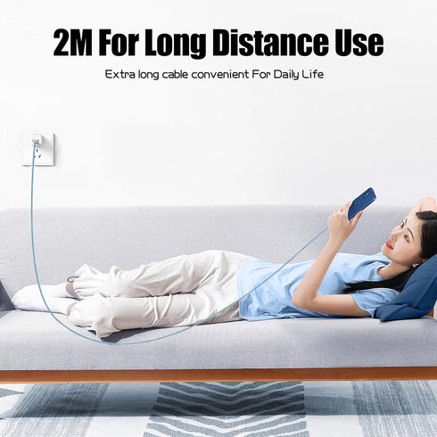 YACSEJAO Dual 180° Rotating USB Type C Cable 6.6FT, 65W USB A to USB C Nylon Braided Fast Charging & Data Transfer