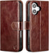 BoxCastle Compatible with iPhone 17 Genuine Leather Case Wallet with Card Holder,Women Men