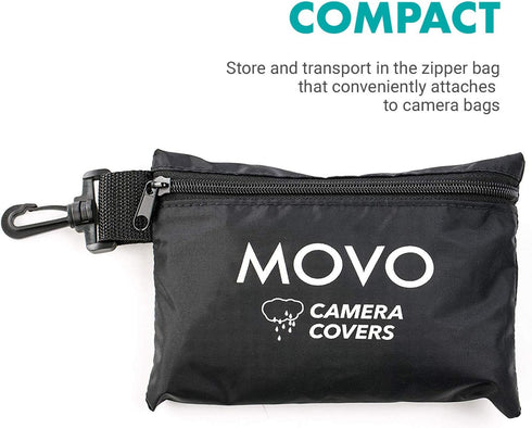 Movo CRC11 Camera Rain Coat Cover for DSLR and Mirrorless Cameras and Lens (Junior Size: 11" x 14.5")