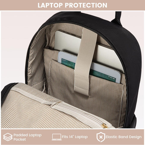 LOVEVOOK 14 Inch Laptop Backpack for Women, Cute Waterproof Vintage Daypacks, Stylish Travel Bookbag for College