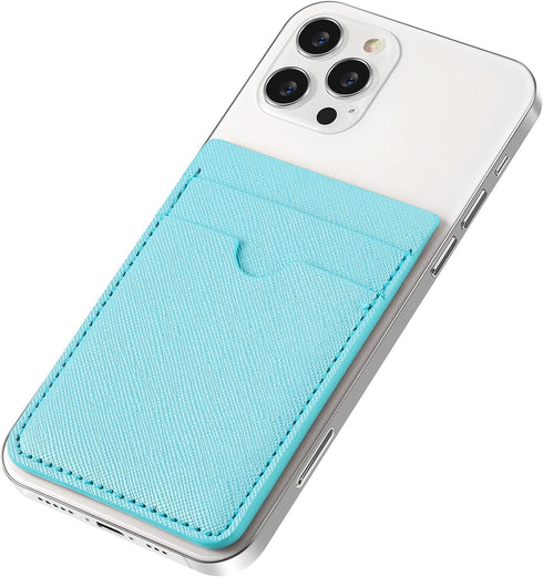 Weewooday 6 Pieces Phone Card Pocket Holder, PU Leather Cell Phone Card Pouch for Back of Phone