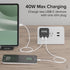 Plugable Dual USB C Wall Charger, 40W Foldable 2-Port Flat USB C Fast Charger Block, USB-C Power Adapter for iPhone 15,