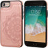 Vaburs Wallet Case for iPhone SE(2022)/SE(2020)/8/7, Card Holder, Embossed Mandala Pattern, Rose Gold