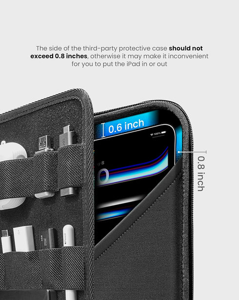 tomtoc Portfolio Case for 13 Inch iPad Pro M4 2024 & iPad Air M2, Protective Sleeve with Accessories Pocket