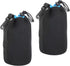 PATIKIL 2 Pcs Camera Lens Bag, 3.9" ID x 7.1" H Drawstring Pouch with Thick Neoprene for DSLR Lens, Black, Blue