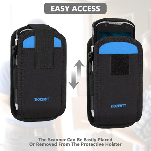 ZIOZERTT TC77, TC70,TC70x,TC72,TC75x,TC75,MC67,M60,Handheld Holder,Black-Blue,1 Pack Scanner Holster Compatible