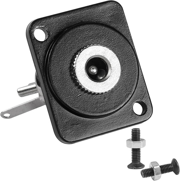 QIANRENON DC 5.5mm x 2.5mm Panel Mount Jack Adapter - 2-Pin High Current Solder Wire Connector