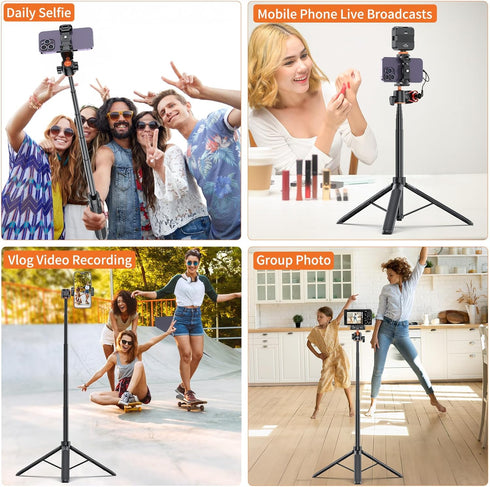Karlak TP-16 140cm/55in 1/4 Inch Selfie Stick Tod Stand with Flexible Ball Head Phone Holder Screw Connection