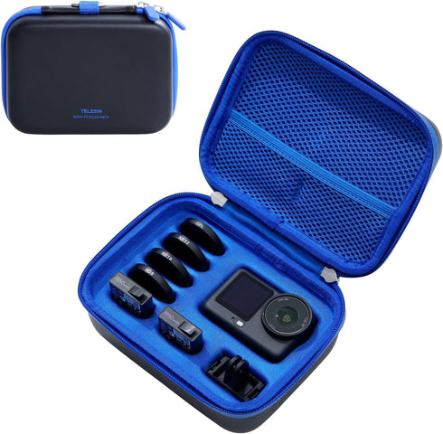 6 TELESIN DisAdv Carrying Case for DJI Osmo Action and Official Accessories, Xtra Edge Muse Case, Waterproof Hard