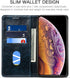 SINIANL iPhone XR Leather Wallet Folio Case, Book Design Flip Cover with Stand, ID Credit Card Slot, Blue