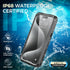 iPhone 15 Pro Case Waterproof, IP68 Case with Kickstand, Impact Resistant TPU + PC for Diving, Swimming, Hiking