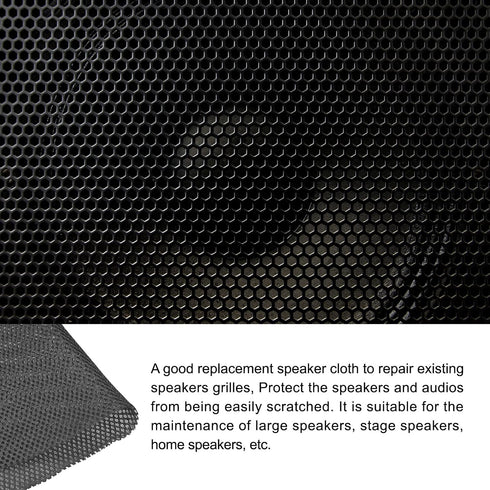 Speaker Grill Cloth, Stereo Mesh Fabric Protective Dustproof Cloth for Home Speaker Repair - 19.7" x 59" Dark Grey