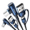 60W USB C to USB C Cable (2-Pack 6.6FT), Right Angle Fast Charging USB A to USB C Charger Cable for iPhone 15 Pro