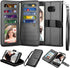 Njjex Wallet Case for Galaxy S7, Luxury PU Leather with 9 Card Slots, Detachable Kickstand, Magnetic Closure (Black)