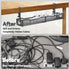 LOVJOYSE 25.3'' Cable Management, Under Desk Cable Management Tray No Drill, Metal Cable Organizer with Clamp for Wire