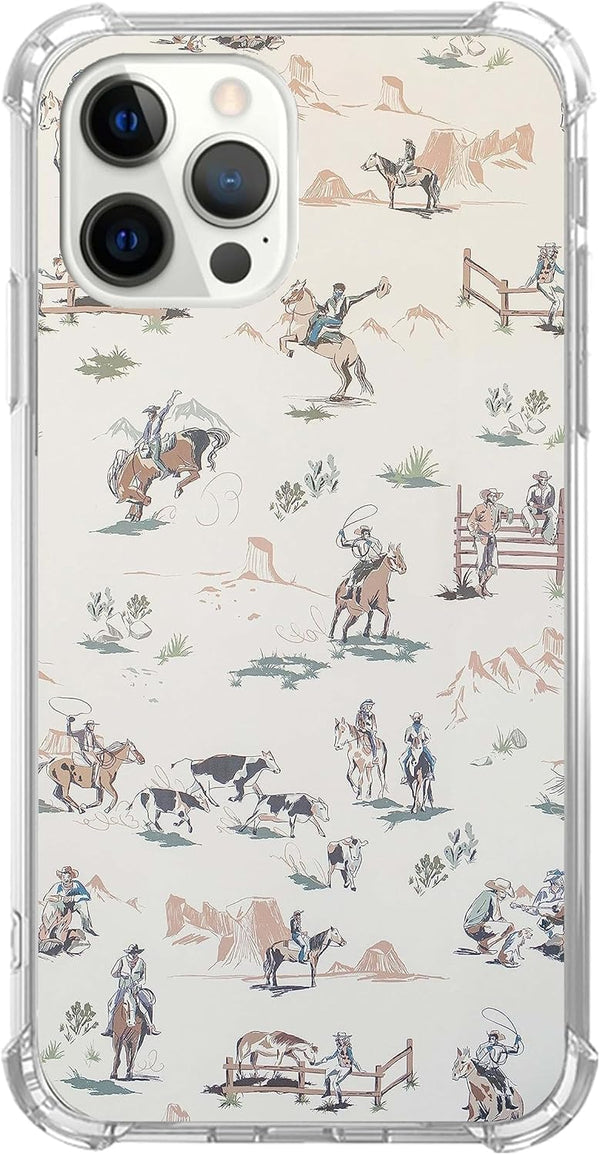 Wild West Adventure Case for iPhone 12 Pro Max, Cowboy Desert Scenery Cover, Cool Cute TPU Bumper