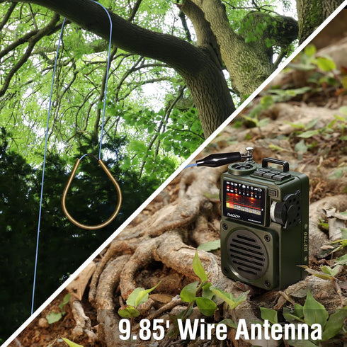 Raddy RF750 Portable Shortwave Radio AM/FM/SW/WB Receiver with NOAA Alerts, Rechargeable Mini Radio